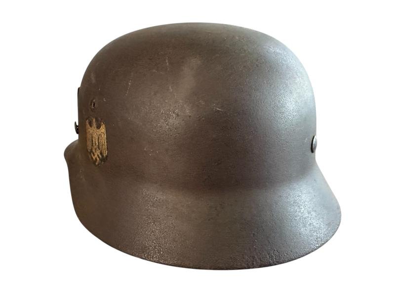 WH (Heer) M35 Double Decal Combat Helmet Shell - Nice Used Condition — image 15