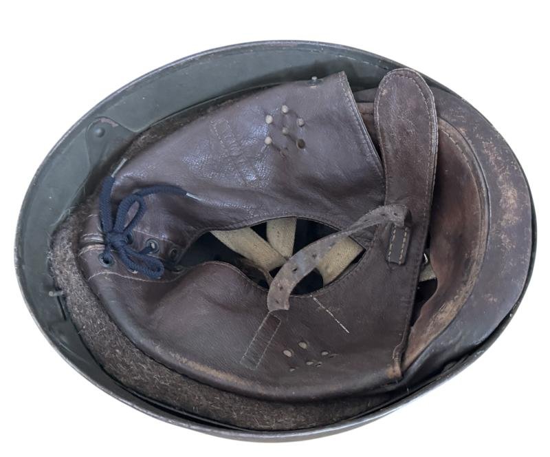 British Dispatch Riders i.e. Motorcyclist Helmet Large Size Size 7 1/2 Dated 1942 - Nice Used Condition — image 7