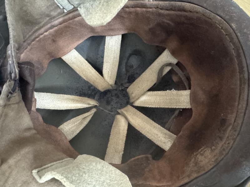 British Dispatch Riders i.e. Motorcyclist Helmet Large Size Size 7 1/2 Dated 1942 - Nice Used Condition — image 8