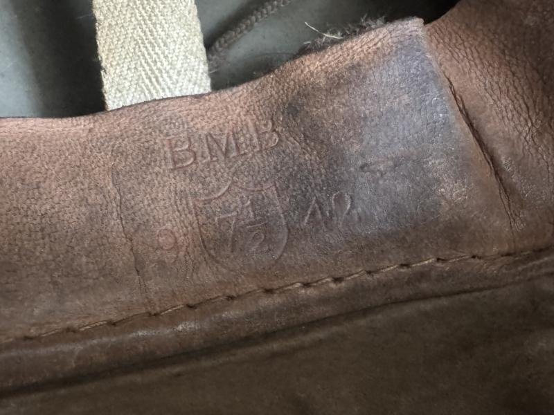 British Dispatch Riders i.e. Motorcyclist Helmet Large Size Size 7 1/2 Dated 1942 - Nice Used Condition — image 9