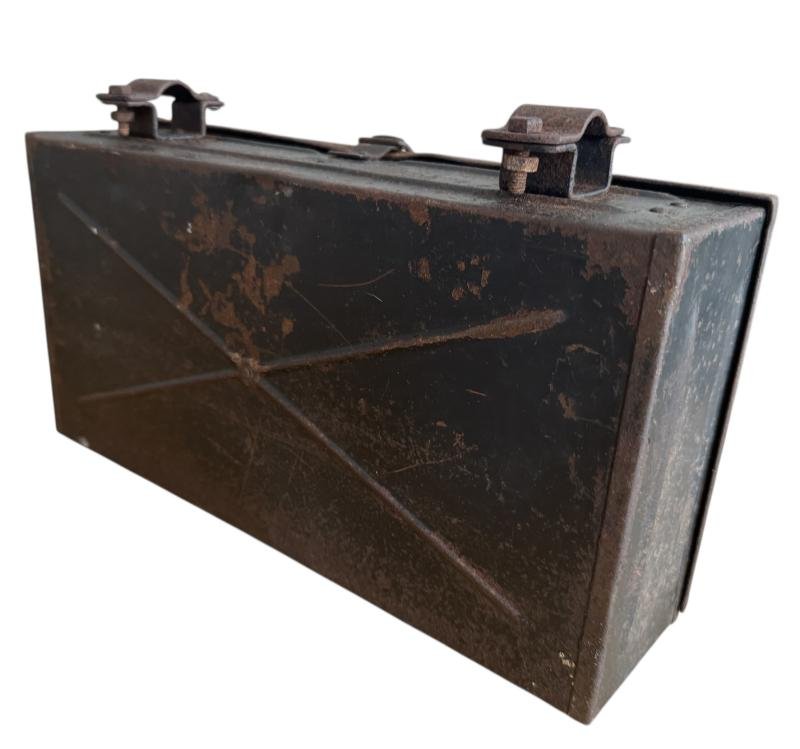 Wehrmacht Bicycle Grenade Box (Munitionskasten für Truppenfahrrad). The black metal box is missing the inner-frame. - Nice Used Condition — image 2
