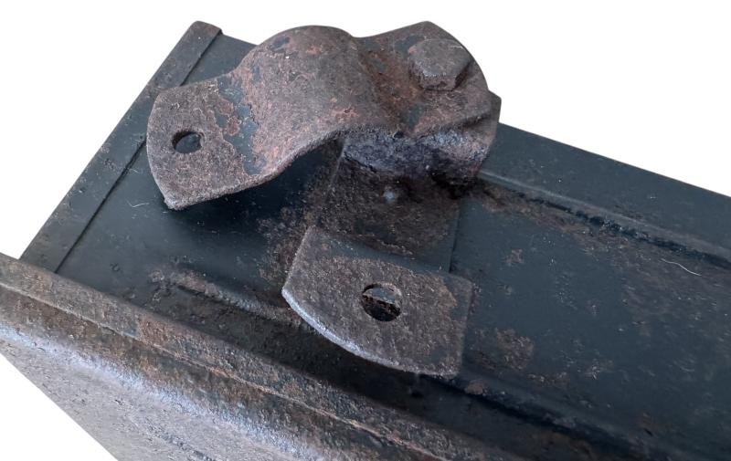 Wehrmacht Bicycle Grenade Box (Munitionskasten für Truppenfahrrad). The black metal box is missing the inner-frame. - Nice Used Condition — image 7