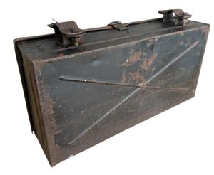 Wehrmacht Bicycle Grenade Box (Munitionskasten für Truppenfahrrad). The black metal …