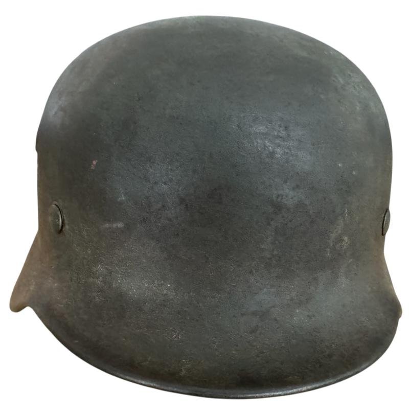 WH (HEER) M40 Steel Helmet Makers Marked F.W. Quist G.M.B.H. Nice Used Condition — image 9