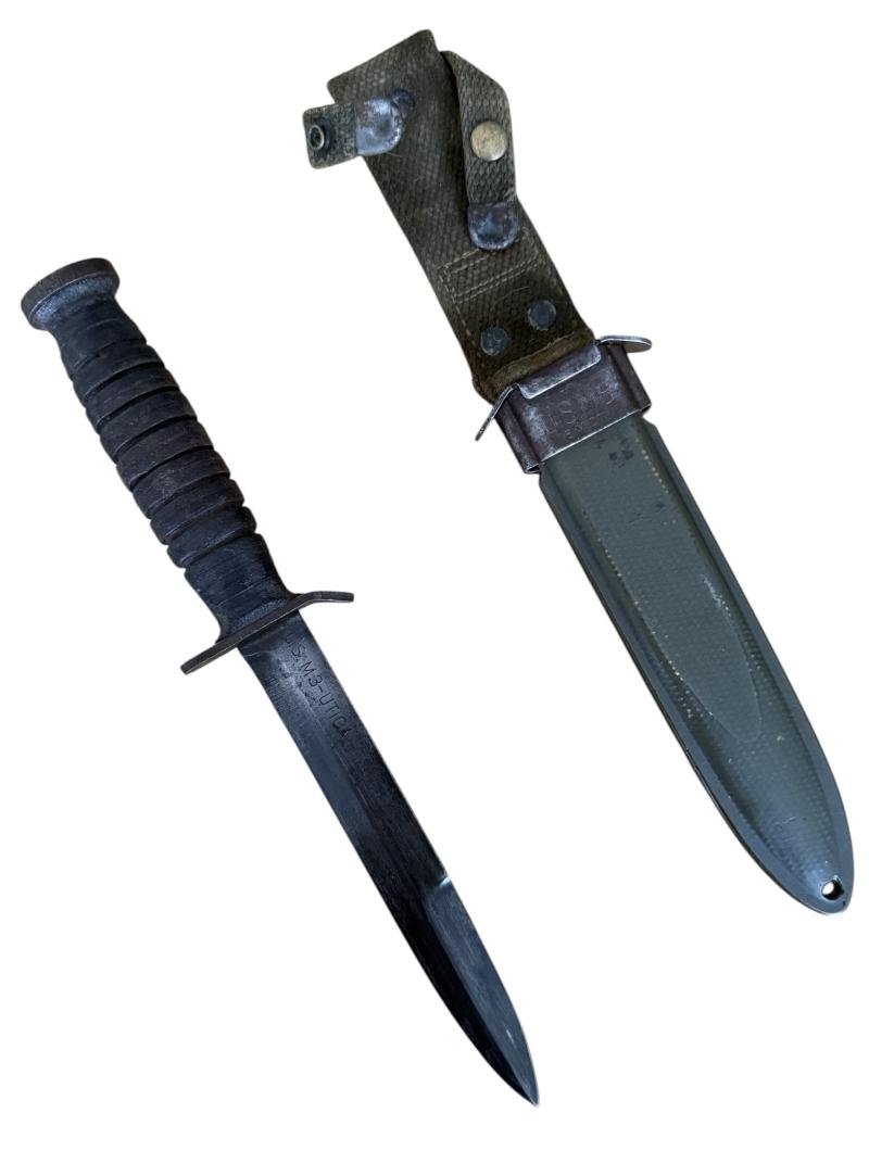 U.S. Second Model M3 'Utica' Trench Knife And M8 Scabbard - Nice Used Condition — image 2