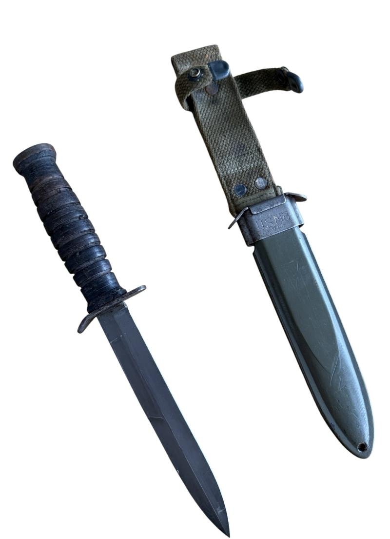 U.S. 3rd Model M3 Trench Knife and M8 Scabbard Rare Makers Mark 'Boker' - Nice Used Condition — image 2