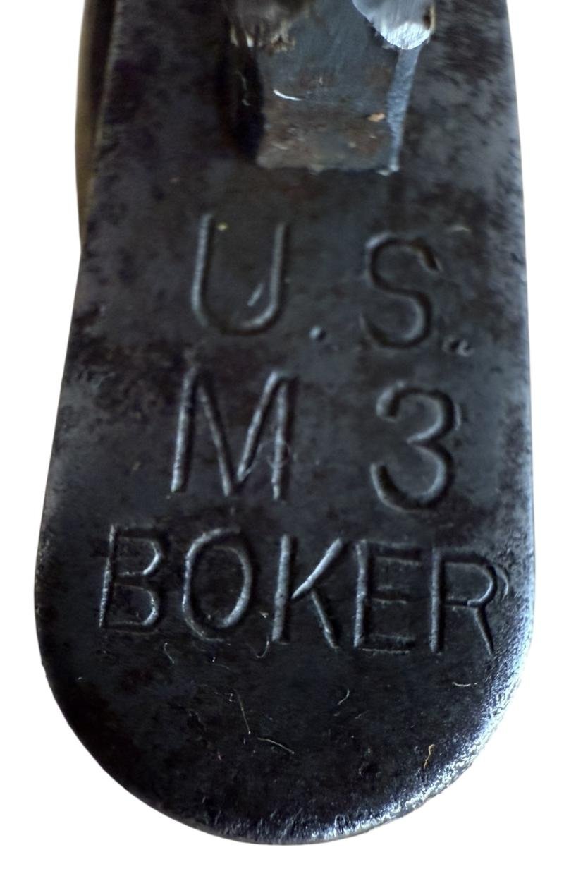 U.S. 3rd Model M3 Trench Knife and M8 Scabbard Rare Makers Mark 'Boker' - Nice Used Condition — image 3