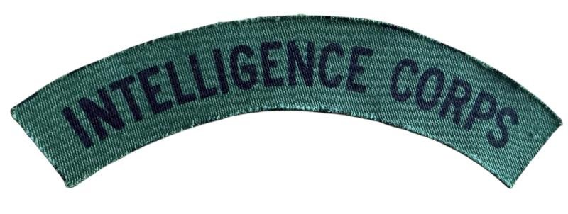 British Printed Intelligence Corps Shoulder Titles (Pair) - Unissued Condition — image 2