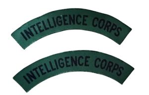 British Printed Intelligence Corps Shoulder Titles (Pair) - Unissued Condition