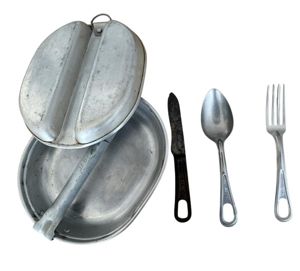 U.S. Mess Tin (1944) And Cutlery - Nice Used Condition