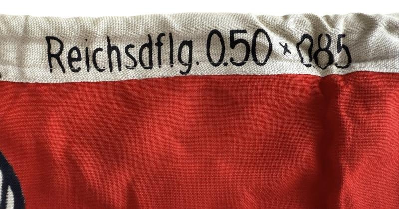 Kriegsmarine Reichsdienstflagge 'U Boot' Size 50x85 Kress St Tonis - Mint Condition — image 3
