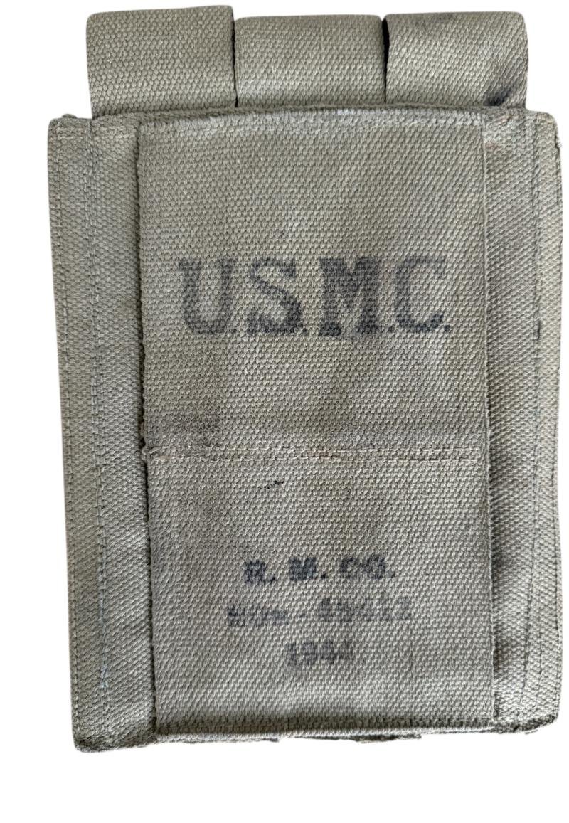 U.S.M.C. Three Pocket30 Round Magazine Thompson Magazine Pouch 1944 - Nice Used Condition — image 2