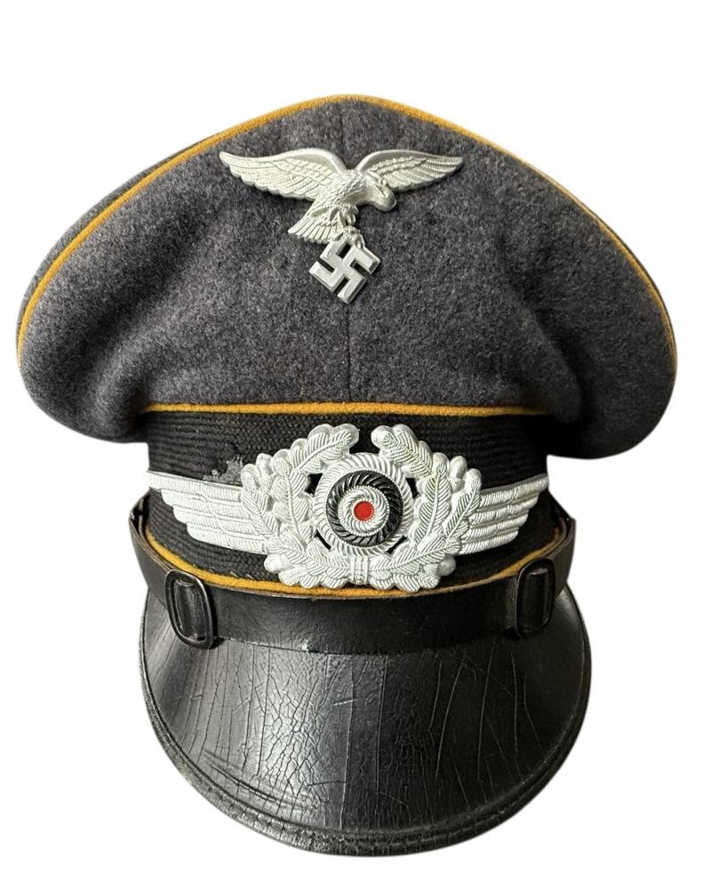 WH (Luftwaffe)Flight/Fallschirmjäger EM/NCO's Visor Cap - Nice Used Condition — image 3