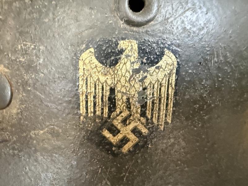 WH (Heer) M42 Single Decal Combat Helmet - Nice Used Condition — image 2