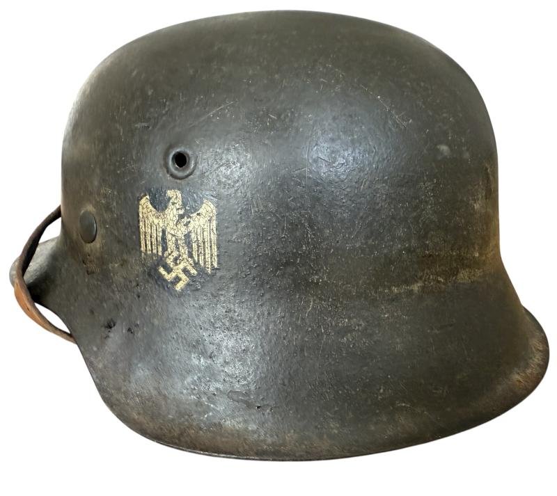 WH (Heer) M42 Single Decal Combat Helmet - Nice Used Condition — image 5