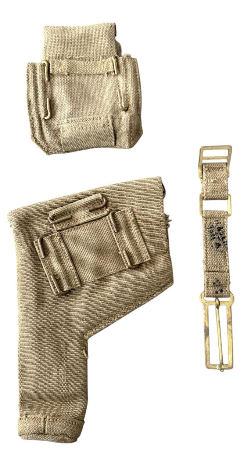 British 1937 Pattern Pistol Holster and Compass Pouch - Unissued Condition — image 2