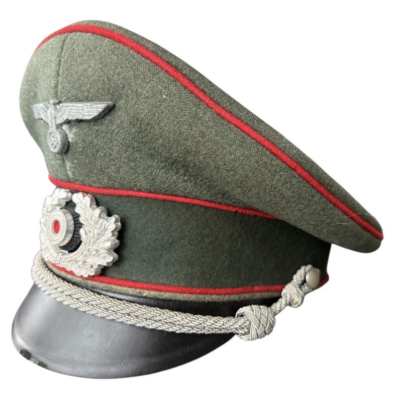 WH (Heer) Artillery Officers Visor Cap - Nice Used Condition — image 2