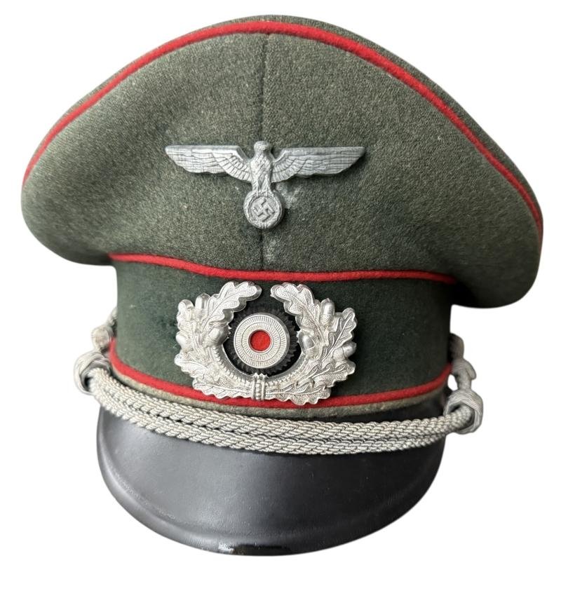 WH (Heer) Artillery Officers Visor Cap - Nice Used Condition — image 3