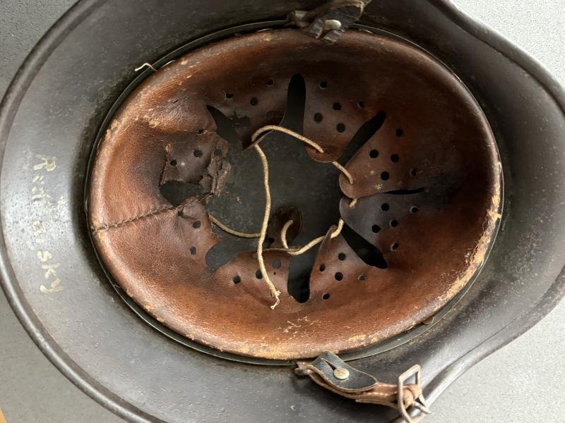 WH (Heer) M40 Named Combat Helmet - Nice Used Condition — image 10