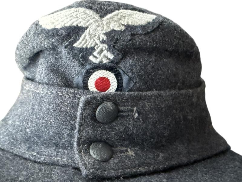 WH (Luftwaffe M43 Cap (Einheitsfeldmütze M43) 1944 Dated - Nice Used Condition — image 5