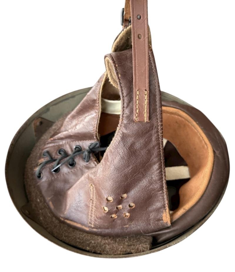 British Dispatch Riders i.e. Motorcyclist Helmet Large Size Size 7 1/4 Dated 1943 - Nice Used Condition — image 10