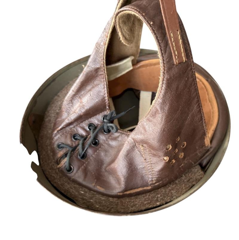 British Dispatch Riders i.e. Motorcyclist Helmet Large Size Size 7 1/4 Dated 1943 - Nice Used Condition — image 11