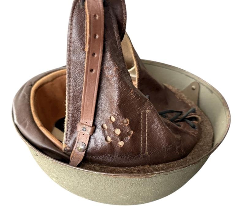 British Dispatch Riders i.e. Motorcyclist Helmet Large Size Size 7 1/4 Dated 1943 - Nice Used Condition — image 12