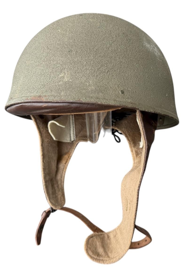 British Dispatch Riders i.e. Motorcyclist Helmet Large Size Size 7 1/4 Dated 1943 - Nice Used Condition — image 2