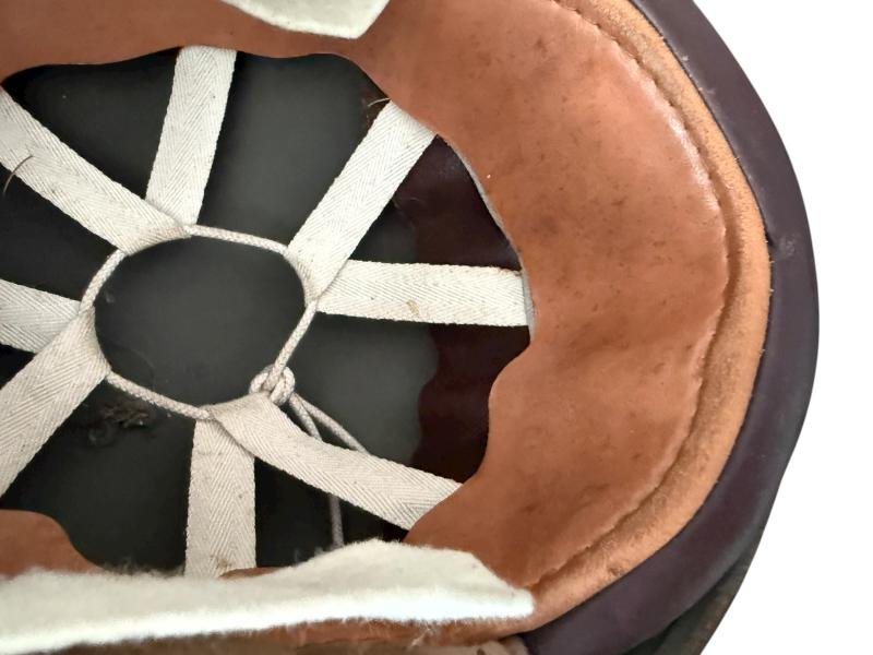 British Dispatch Riders i.e. Motorcyclist Helmet Large Size Size 7 1/4 Dated 1943 - Nice Used Condition — image 8