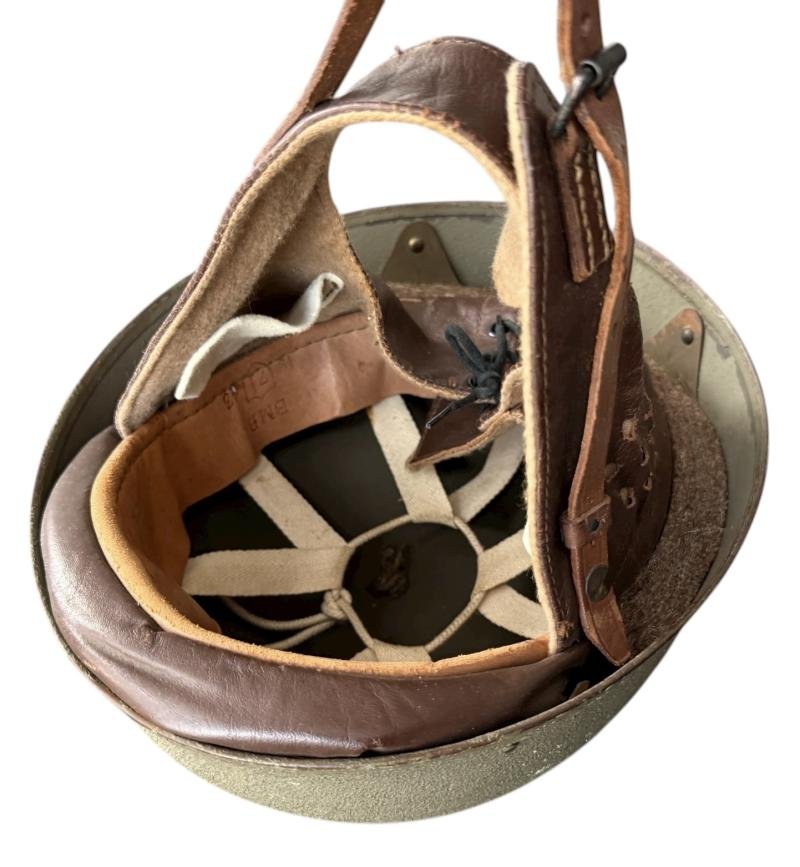 British Dispatch Riders i.e. Motorcyclist Helmet Large Size Size 7 1/4 Dated 1943 - Nice Used Condition — image 9