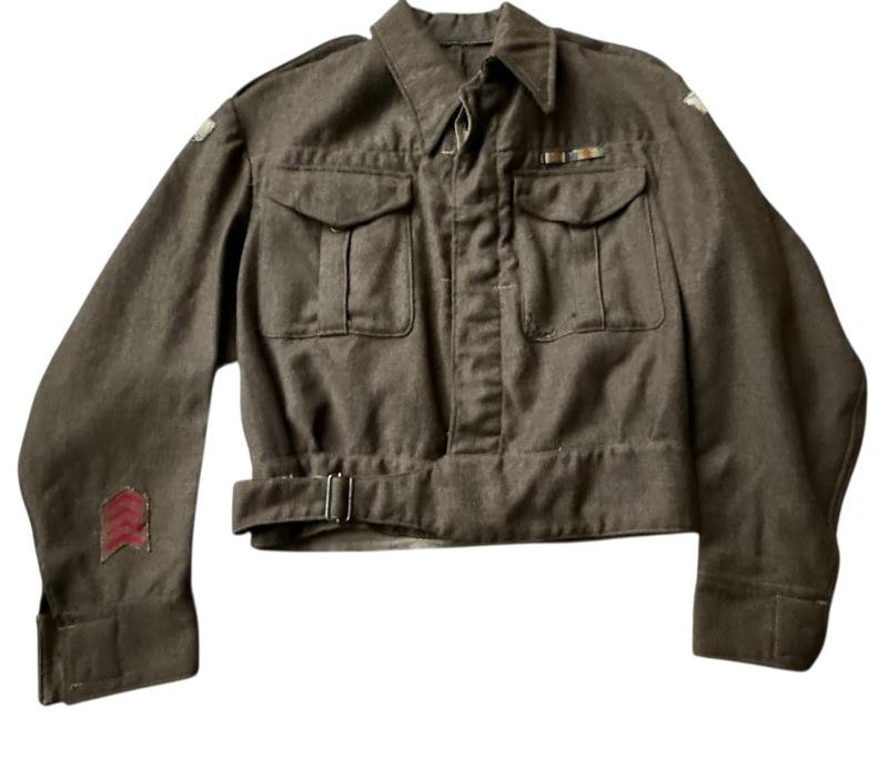 British Home Guard Battle Dress Original Mounted Tayside - Nice Used Condition