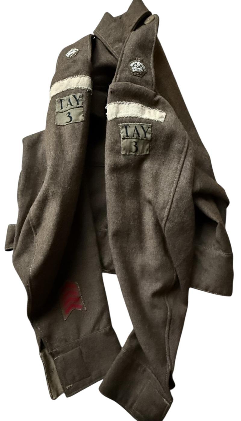 British Home Guard Battle Dress Original Mounted Tayside - Nice Used Condition — image 4