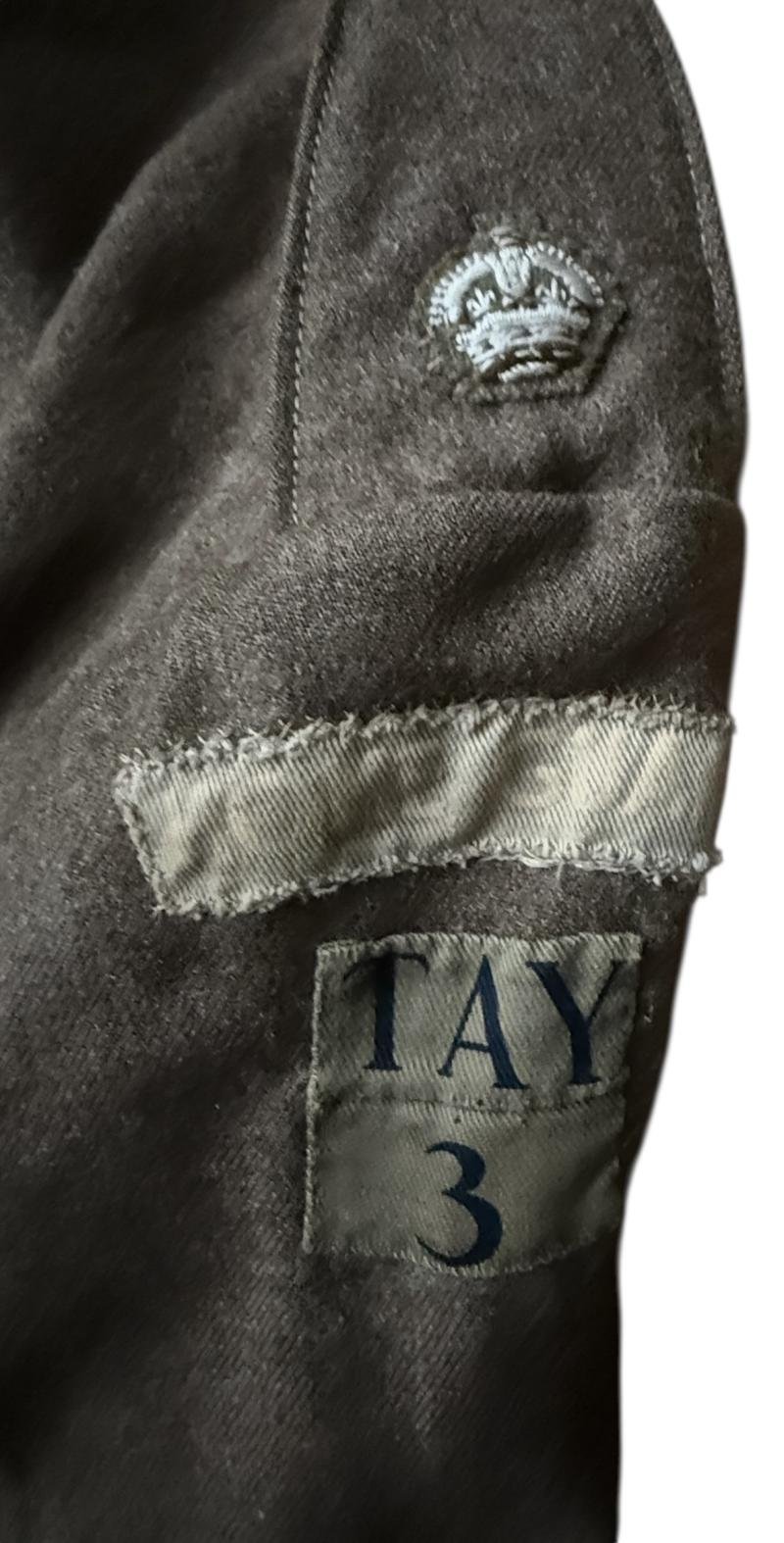 British Home Guard Battle Dress Original Mounted Tayside - Nice Used Condition — image 8