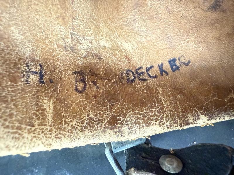 M42 Double Decal Polizei Combat Helmet Named 'ET64' - Nice Used Condition — image 12