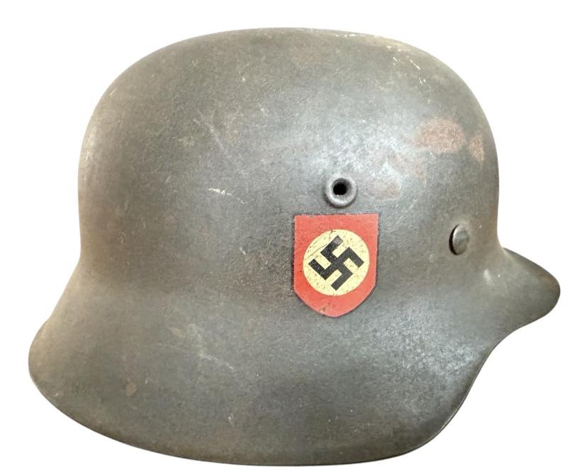 M42 Double Decal Polizei Combat Helmet Named 'ET64' - Nice Used Condition — image 2