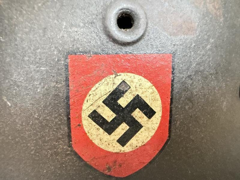 M42 Double Decal Polizei Combat Helmet Named 'ET64' - Nice Used Condition — image 4