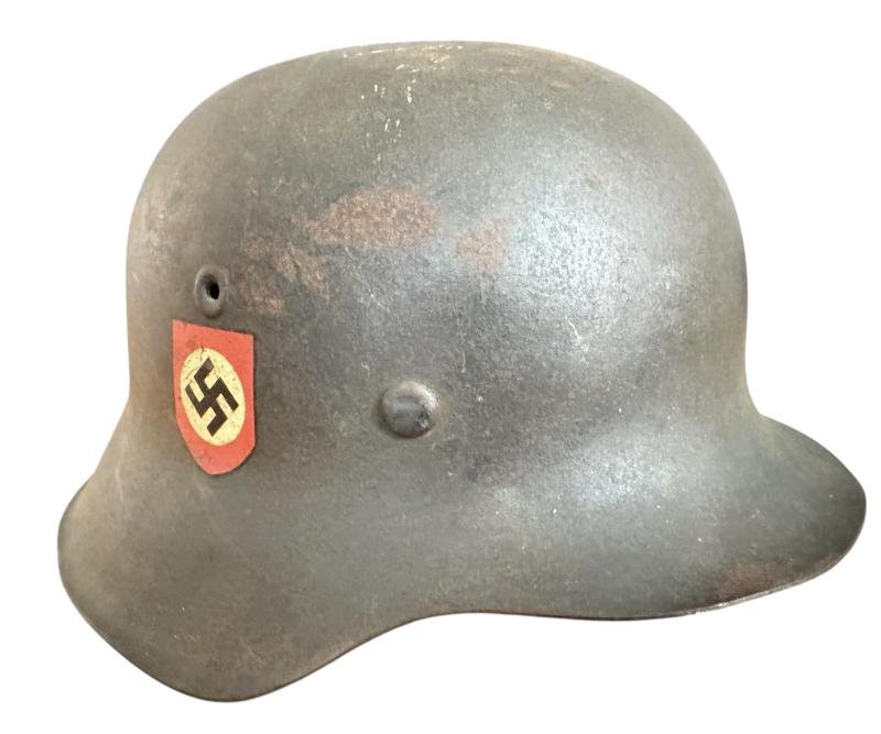M42 Double Decal Polizei Combat Helmet Named 'ET64' - Nice Used Condition — image 7