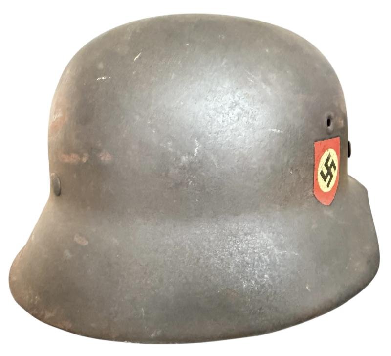 M42 Double Decal Polizei Combat Helmet Named 'ET64' - Nice Used Condition — image 8
