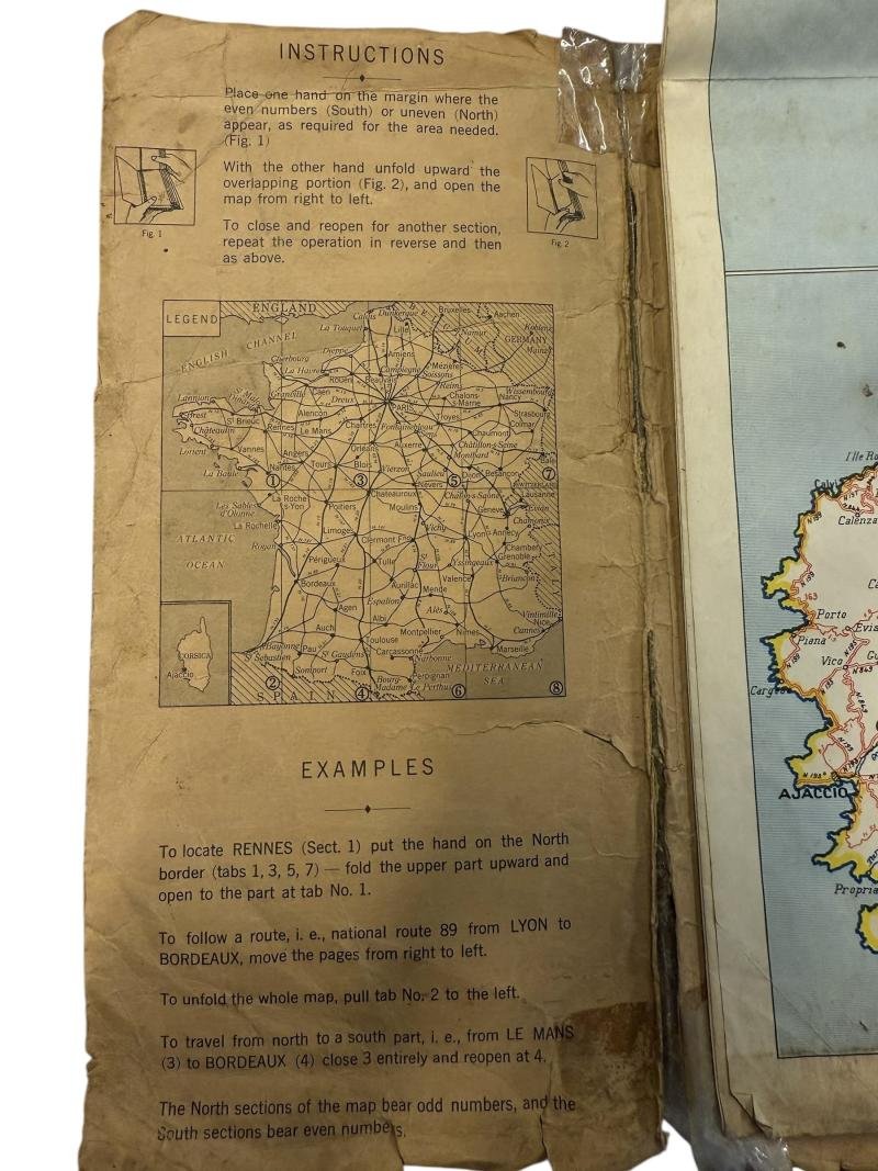 U.S. (Airborne/Engineers) France Road Map 1944 - Nice Used Condition — image 2