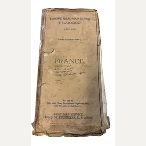 U.S. (Airborne/Engineers) France Road Map 1944 - Nice Used Condition