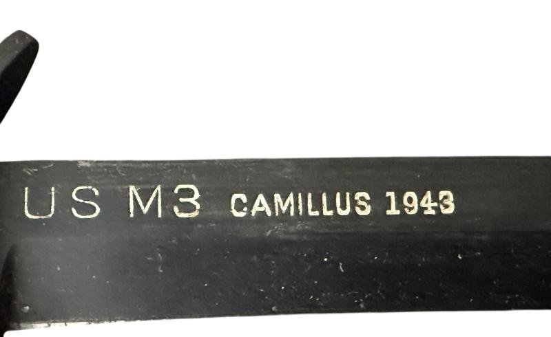 U.S. First Model M3 Trench Knife 'Camillus' 1943 With M6 Leather Scabbard - Nice Used Condition — image 4