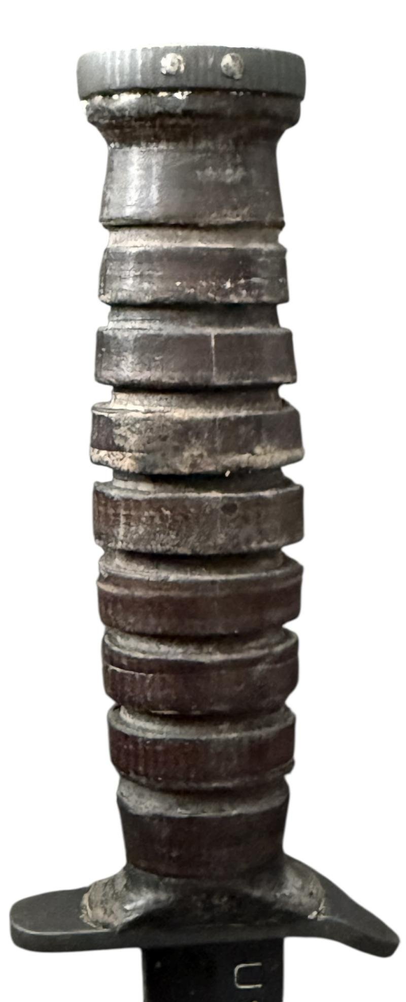 U.S. First Model M3 Trench Knife 'Camillus' 1943 With M6 Leather Scabbard - Nice Used Condition — image 9