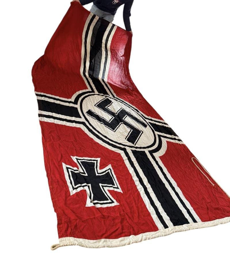 German Kriegsmarine Reichsdienstflagge Size 200x335 Wurttembergische Cattumanufactur - Mint Condition — image 7