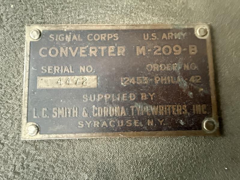 U.S. (Airborne)M-209-B Converter i.e. Mechanical Cipher Machine 1942 Dated & Carrying Case - Unussued Condition — image 8