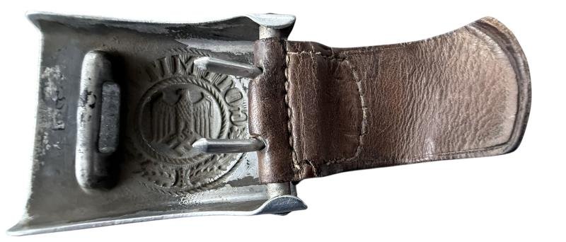 WH (HEER) Belt Buckle On Leather Tab - Nice Used Condition — image 2