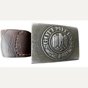 WH (HEER) Belt Buckle On Leather Tab - Nice Used …