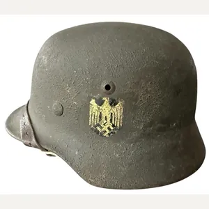 WH (Heer) M35 Double Decal Camouflaged Helmet - Nice Used …