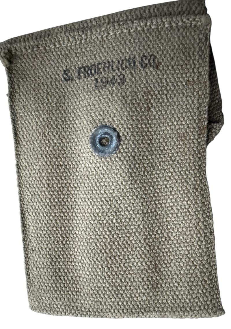 U.S. M1923 Double Pocket Magazine Pouch 1943 - Nice Used Condition — image 3