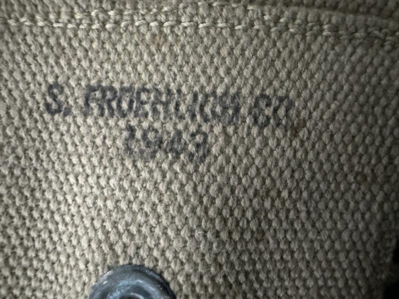 U.S. M1923 Double Pocket Magazine Pouch 1943 - Nice Used Condition — image 4