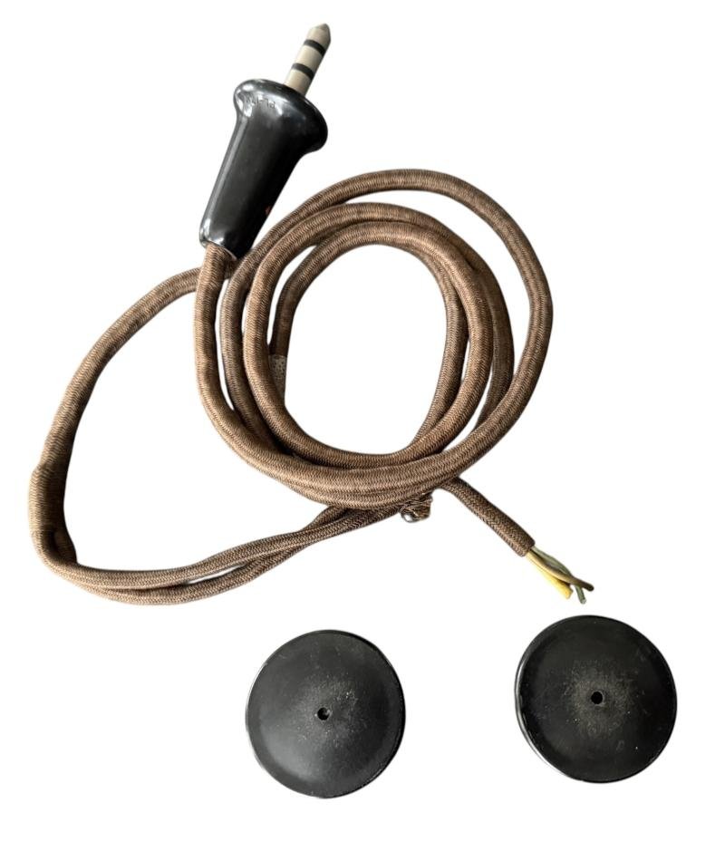 British Royal Air Force and/or Glider Pilot Earphones & Wiring Loom - Nice Used Condition — image 3